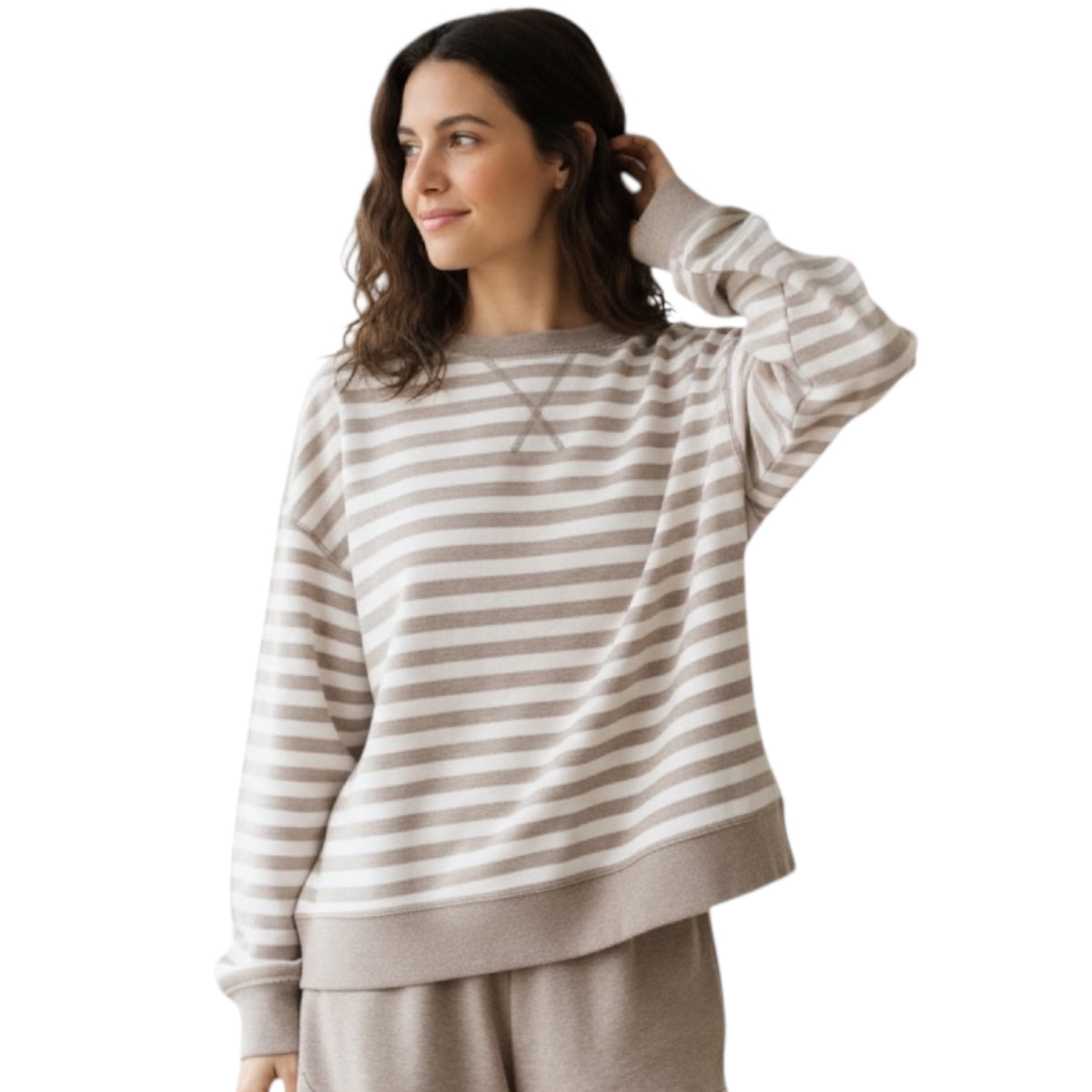 Z Supply The Everyday Striped Crew Heather Ash