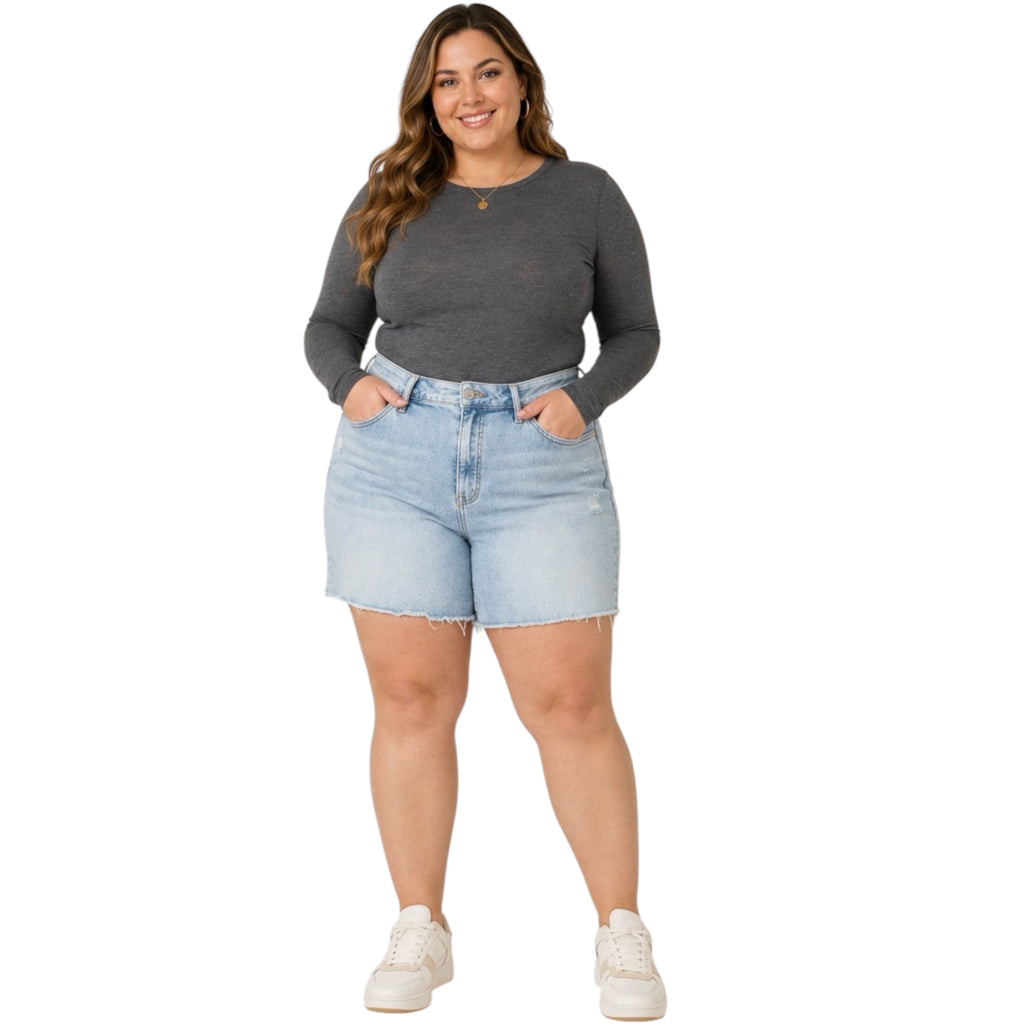 MICA MXP-H3420 Super High Frayed Raw Hem Shorts