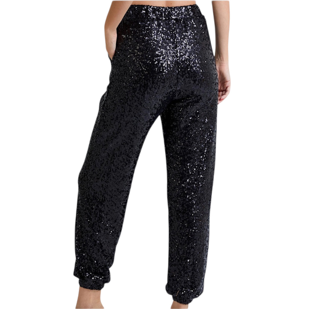 Black Sequins Jogging Pants