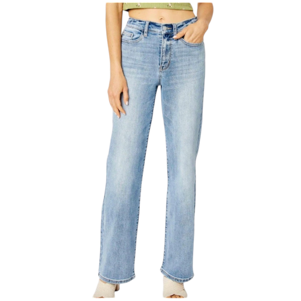 Judy Blue HW Light Wash Straight Leg Jeans JB82501