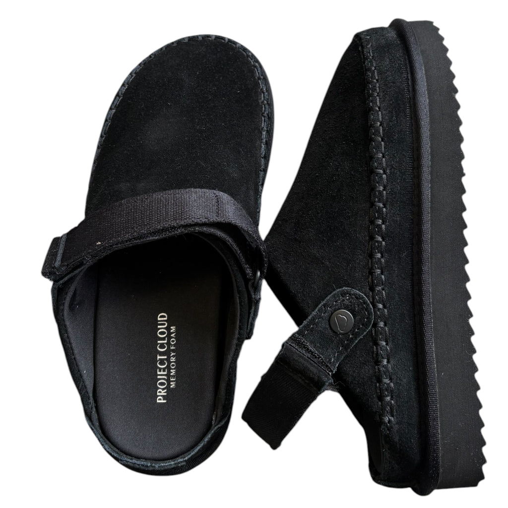 Project Cloud Greyson Suede Black Clogs
