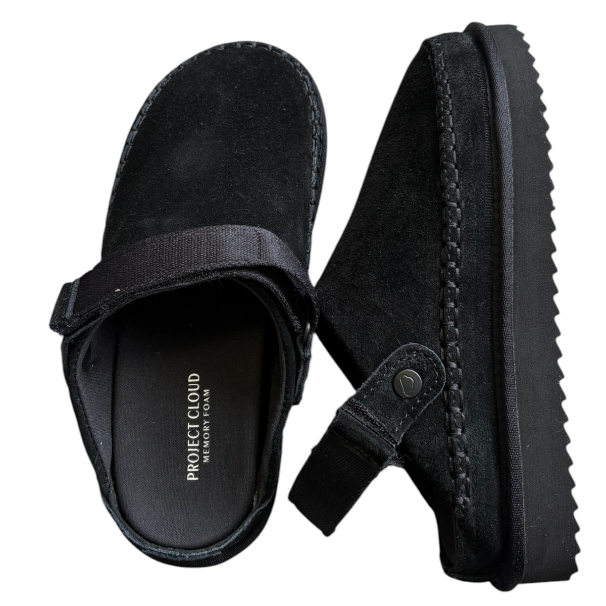 Project Cloud Greyson Suede Black Clogs