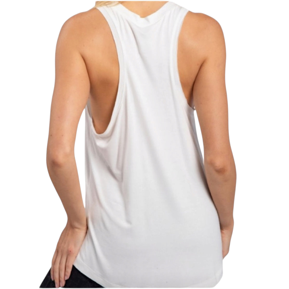 White Raw Edge Flow Tank