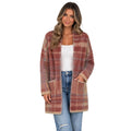 Mauve Plaid Cardigan