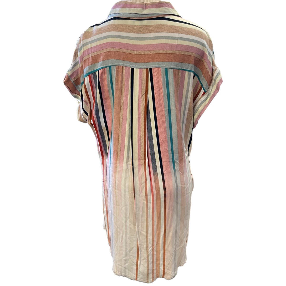 Umgee Multi-Colored Striped Shirt Dress Size S - RF