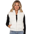 Cream Textured Puffer Vest