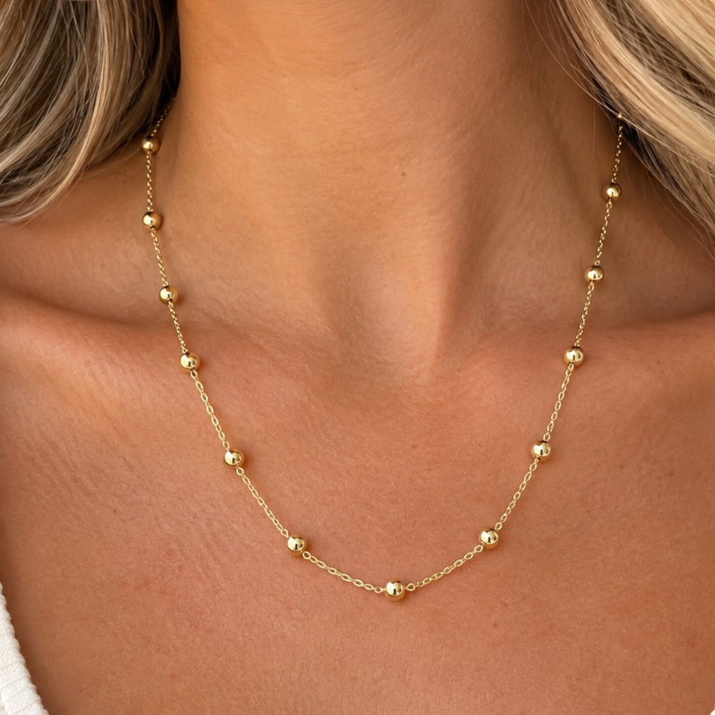 MX Gold Bead Chain Necklace