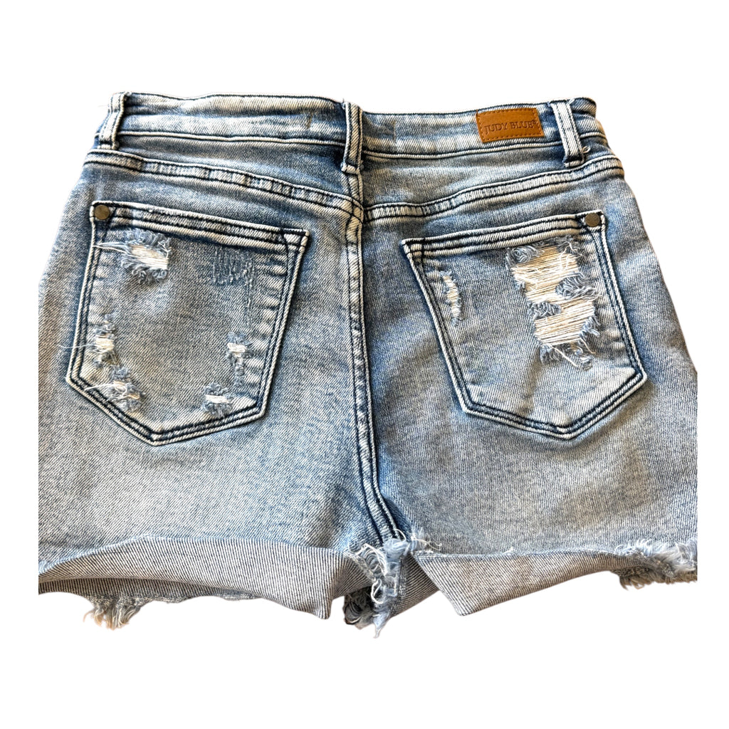 Judy Blue JB150018 Light Wash Denim Shorts Size Small-RF