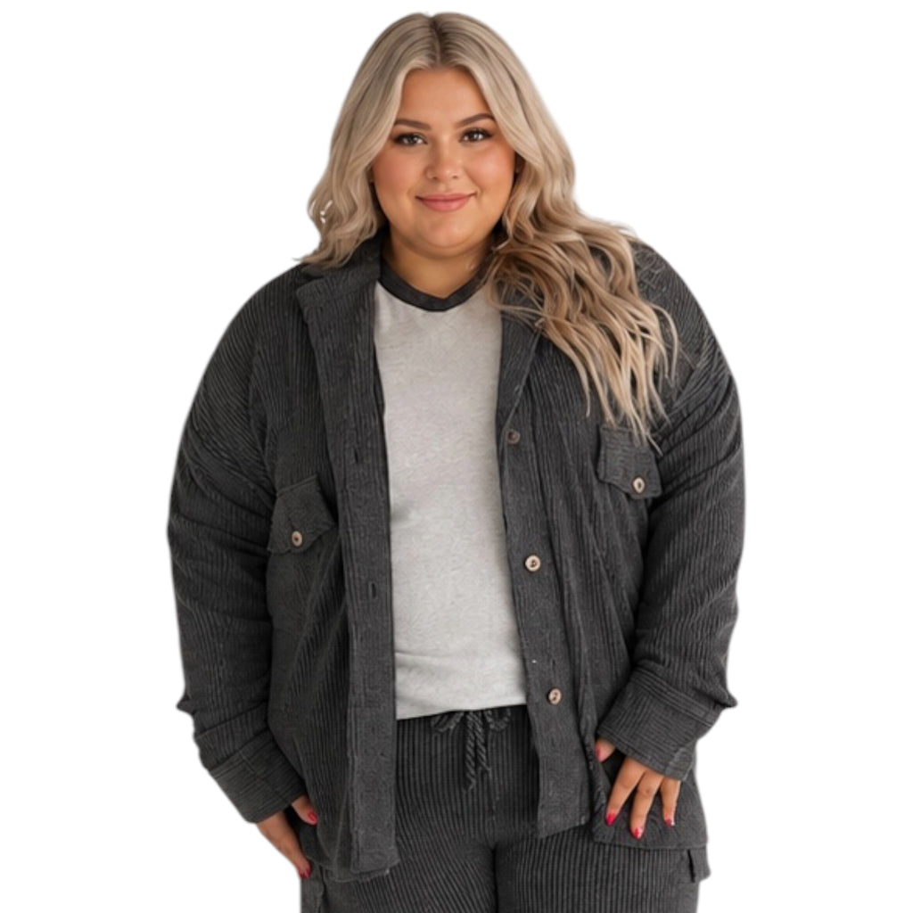 Plus Charcoal Classic Oversized Jacket