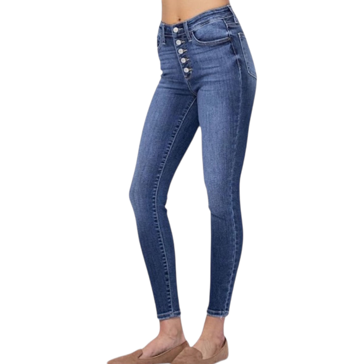 JB82319 High Rise Button Fly Skinny Jean