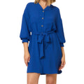 Cobalt Button Front Mini Dress