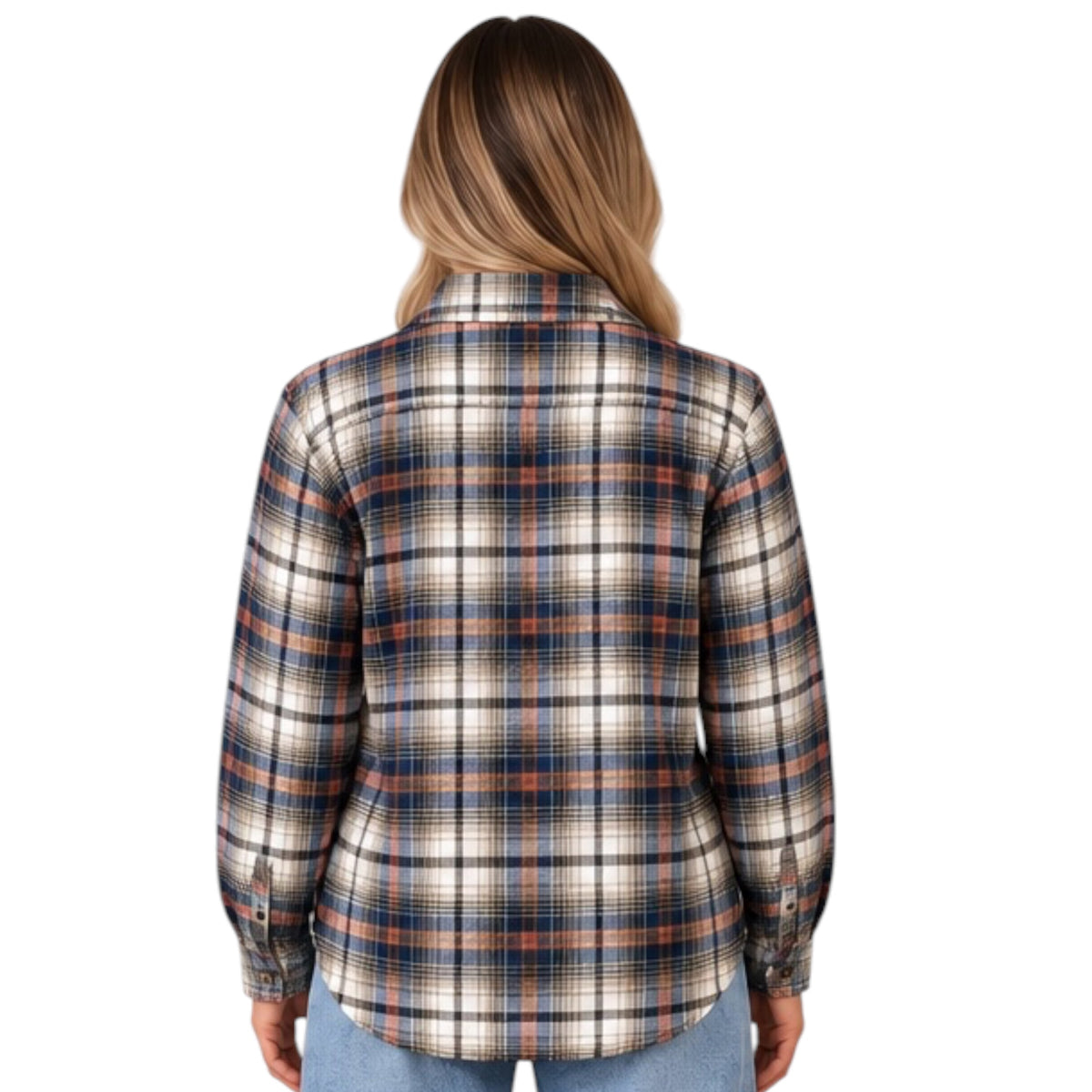 Black/Brown Plaid Button Front Shirt