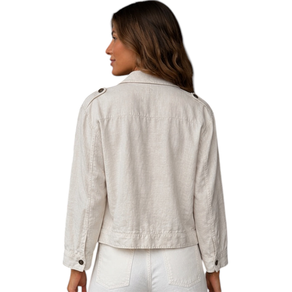 Light Linen Button Front Jacket 