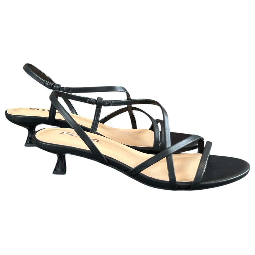 Black Ankle Strap Kitten Heel