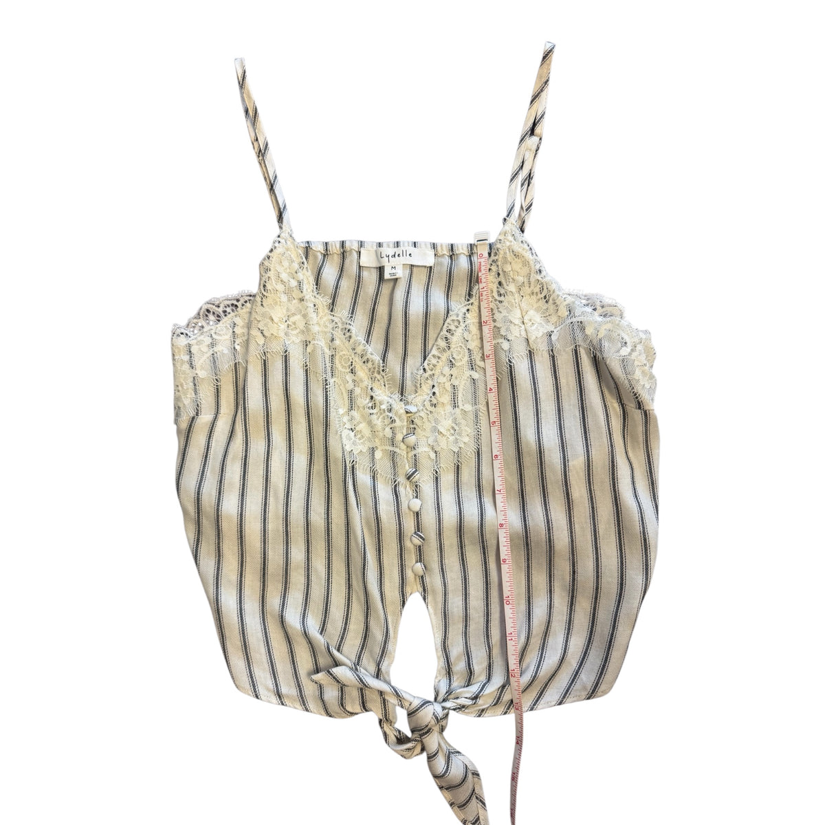 Lydelle Grey/White Striped Cropped Tank Size Medium -RF