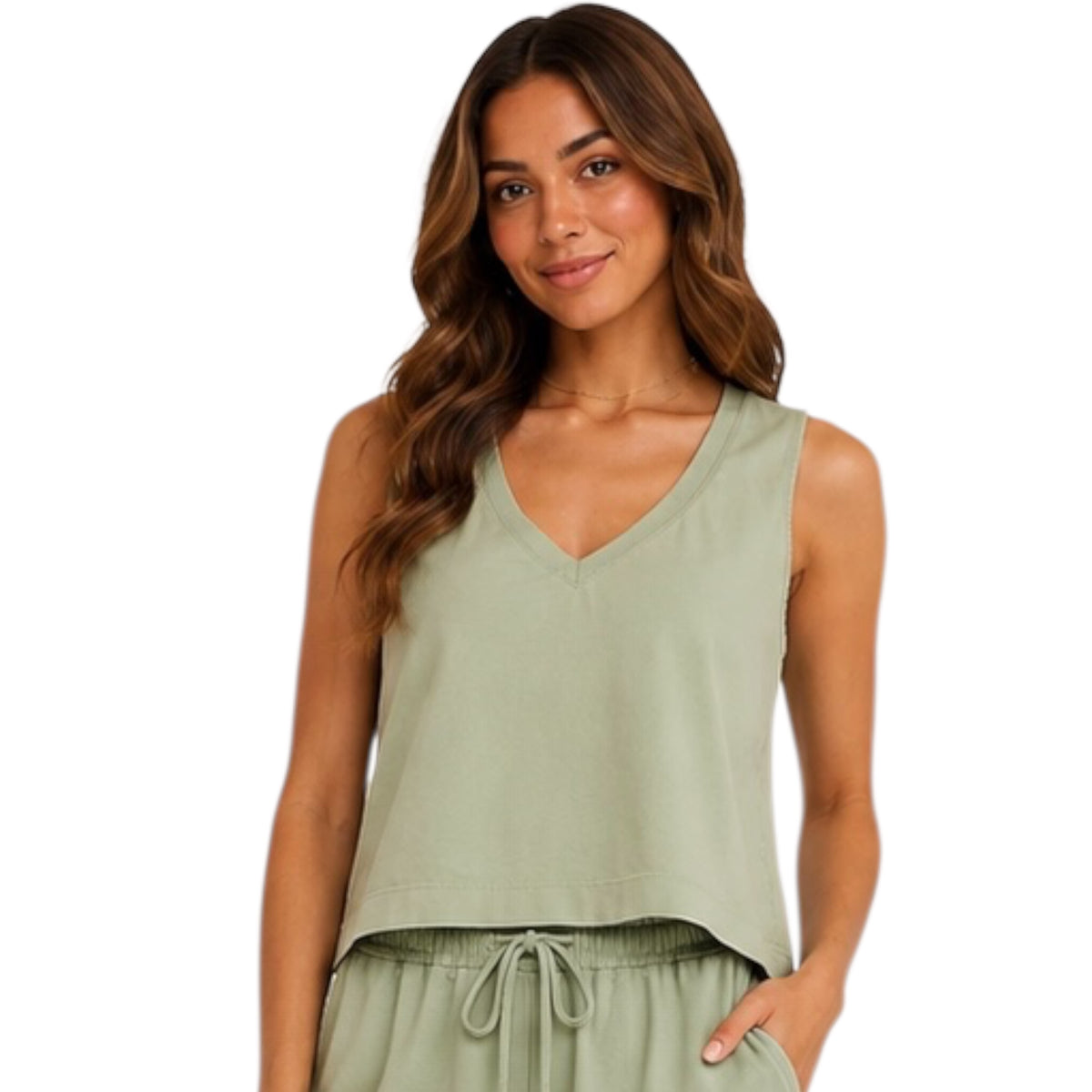 Z Supply Sloane V-Neck Top Avocado