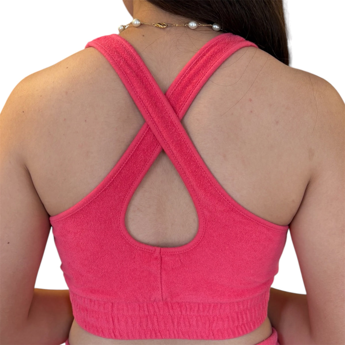 Z Supply Strawberry Sunny Loop Terry Cupless Bra Size S - RF