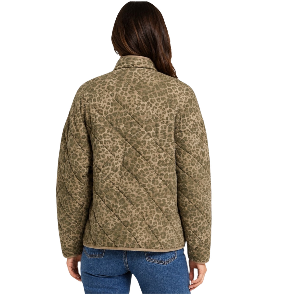 Z Supply Dusty Olive Maya Leopard Jacket