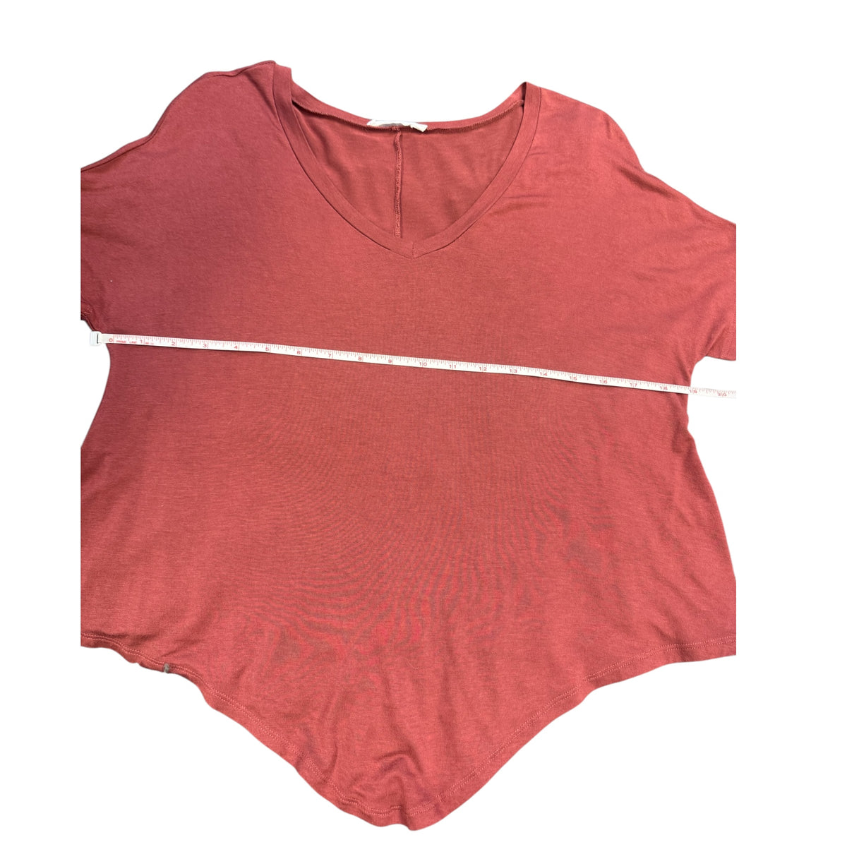 Double Zero Rust Basic Tee with V Hem Line Size Small-RF