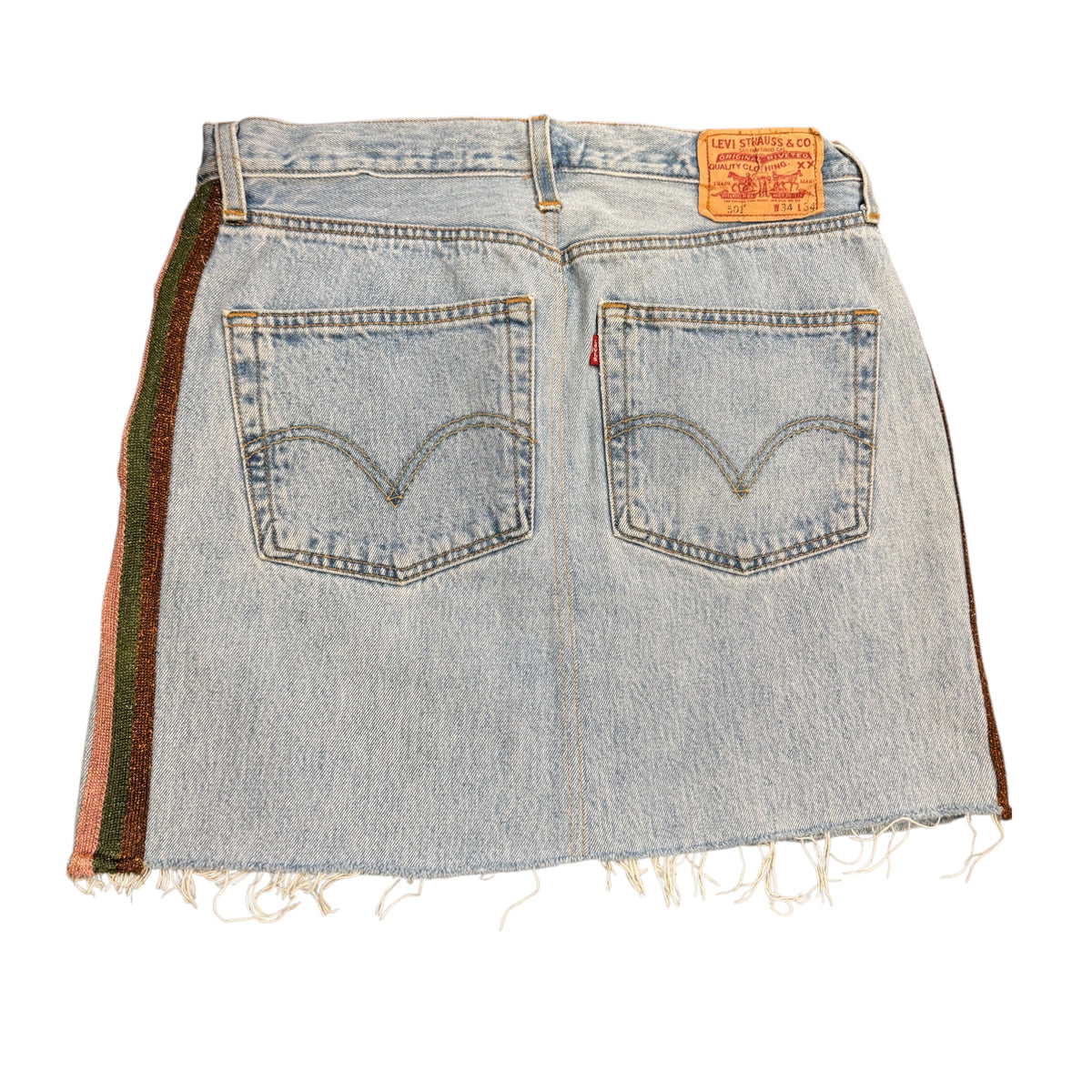 Levi's LS501 Denim Skirt with Colored Stripes Size  L NWOT-RF