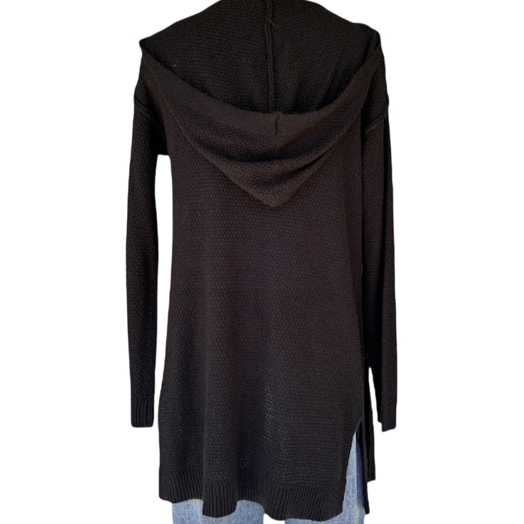 OOTDFASH Black Knit Hooded Cardigan Size Small-RF