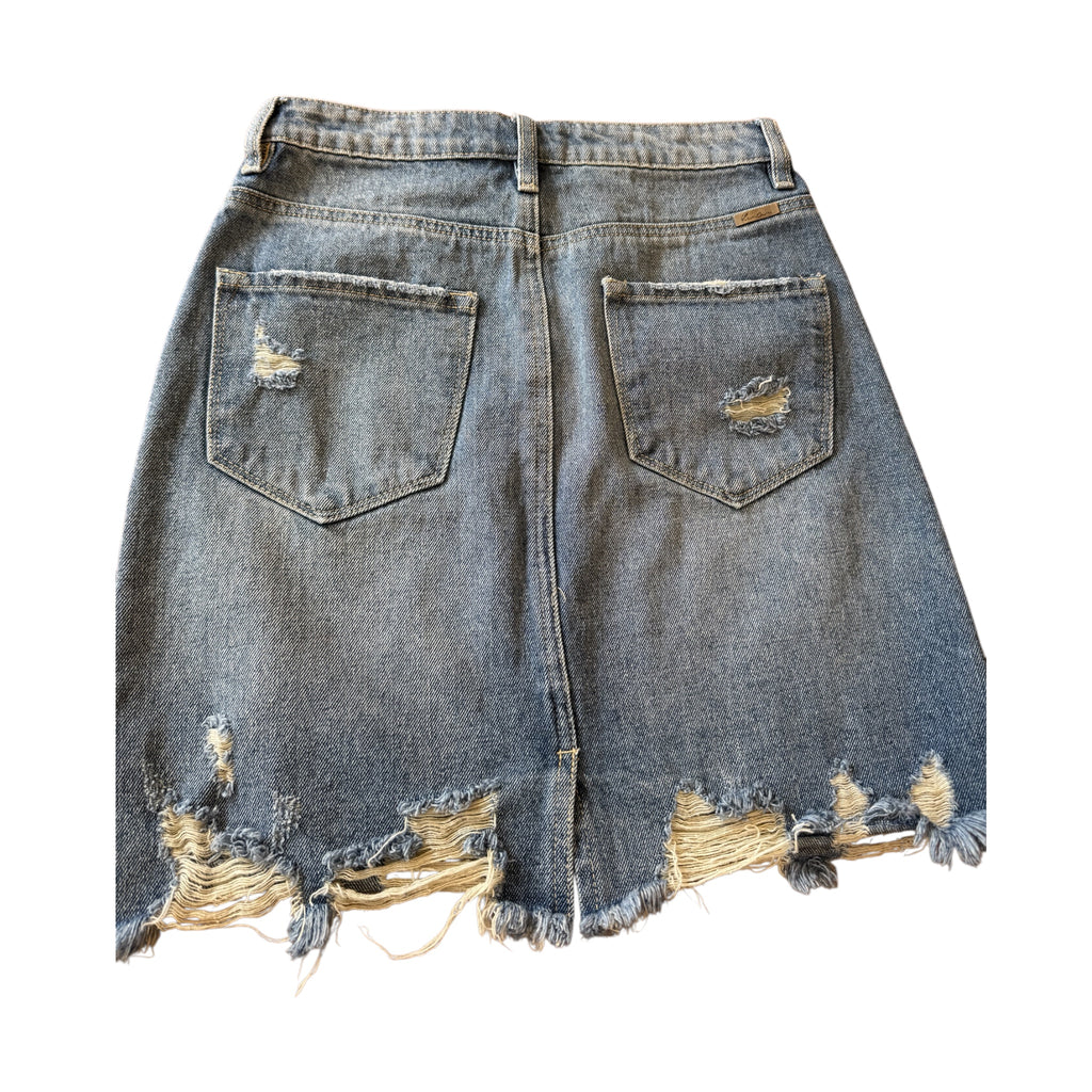 KanCan Denim Skirt with Distressing Size Small-RF