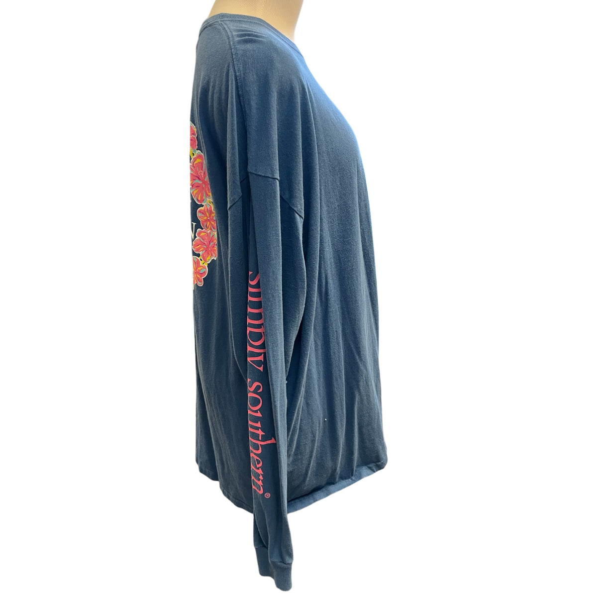 Simply Southern Muted Blue Long Sleeve Top Size XXL - RF