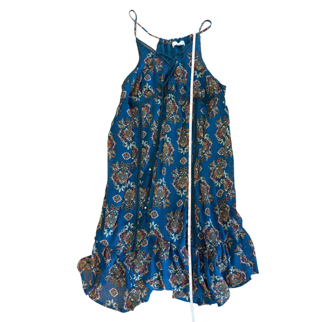 Coco + Jaimeson Dark Aqua Paisley Mini Dress Size XS - RF