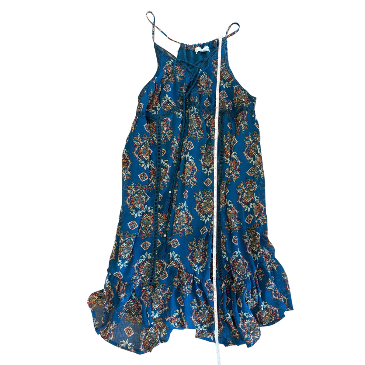 Coco + Jaimeson Dark Aqua Paisley Mini Dress Size XS - RF
