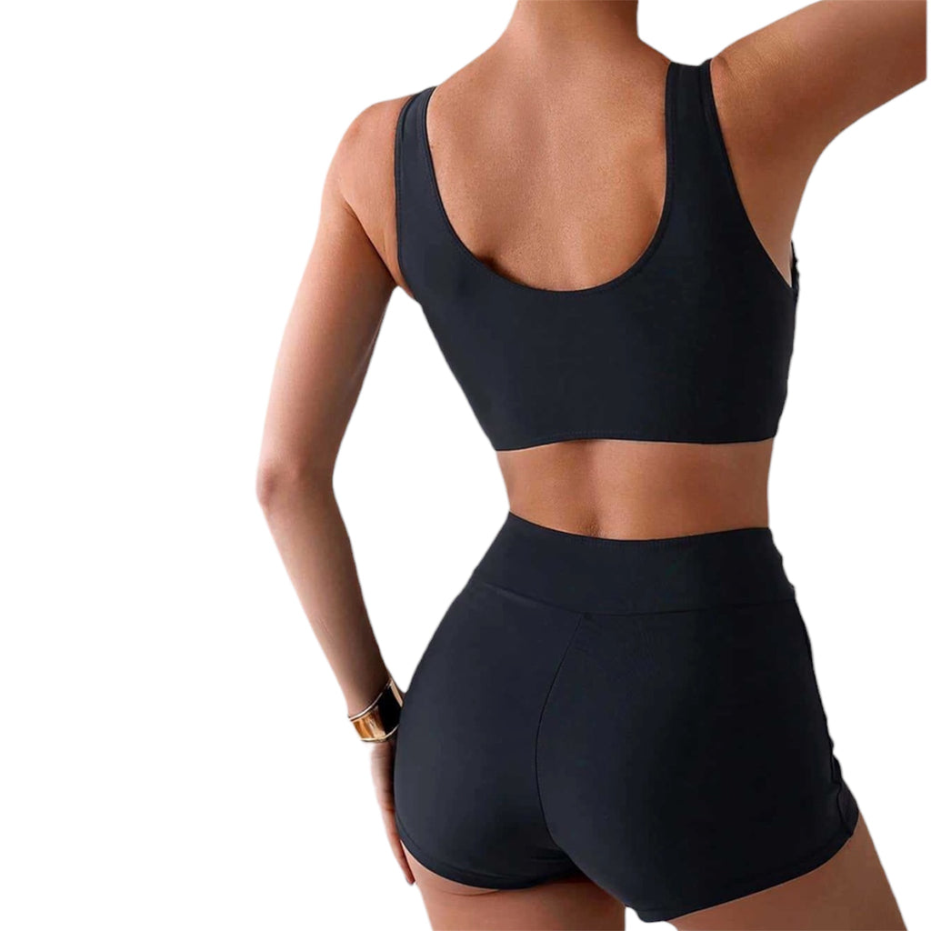 Black Boyshort Bikini- Back View 