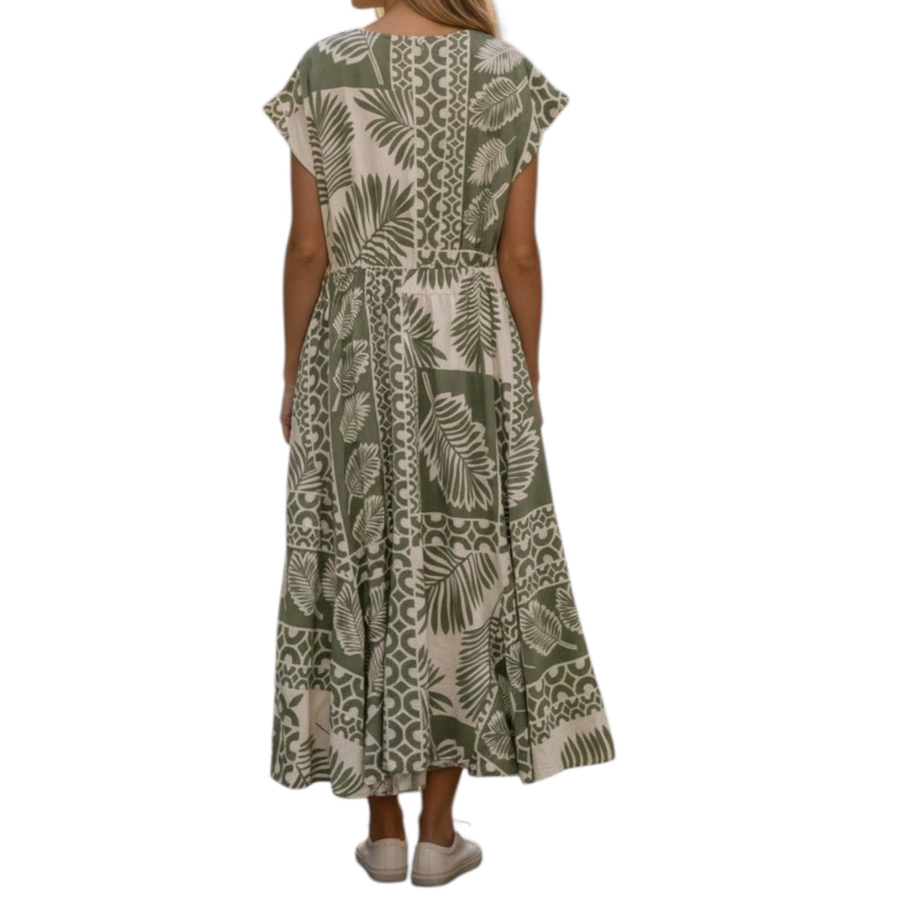 Very J Tropical Print Midi Dress
