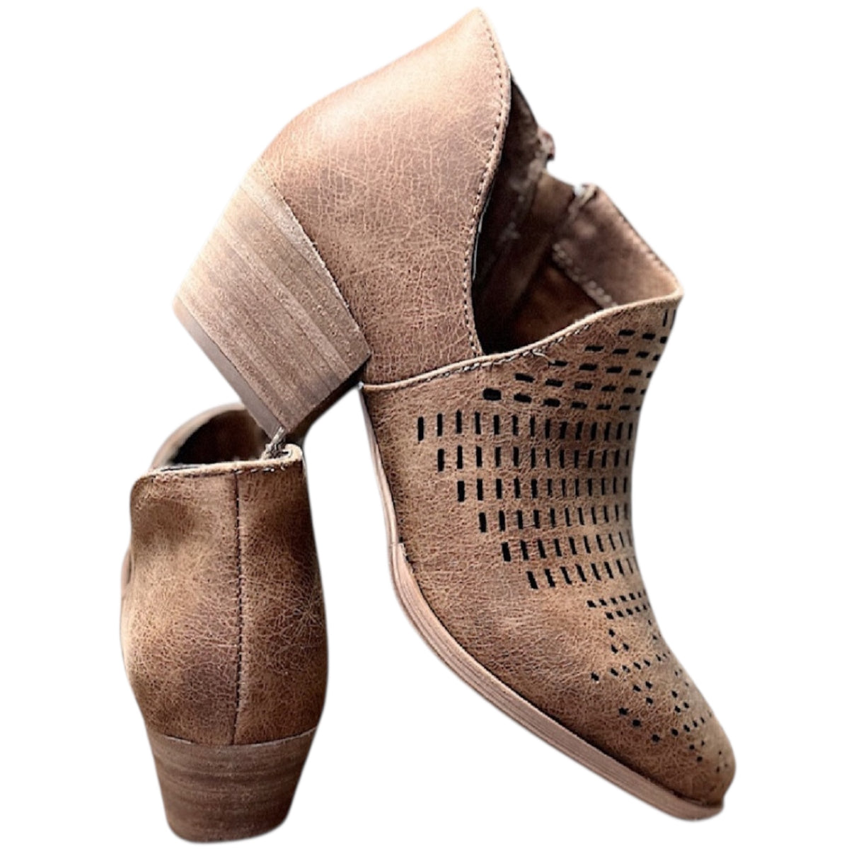 Very G Tan Laserette Booties