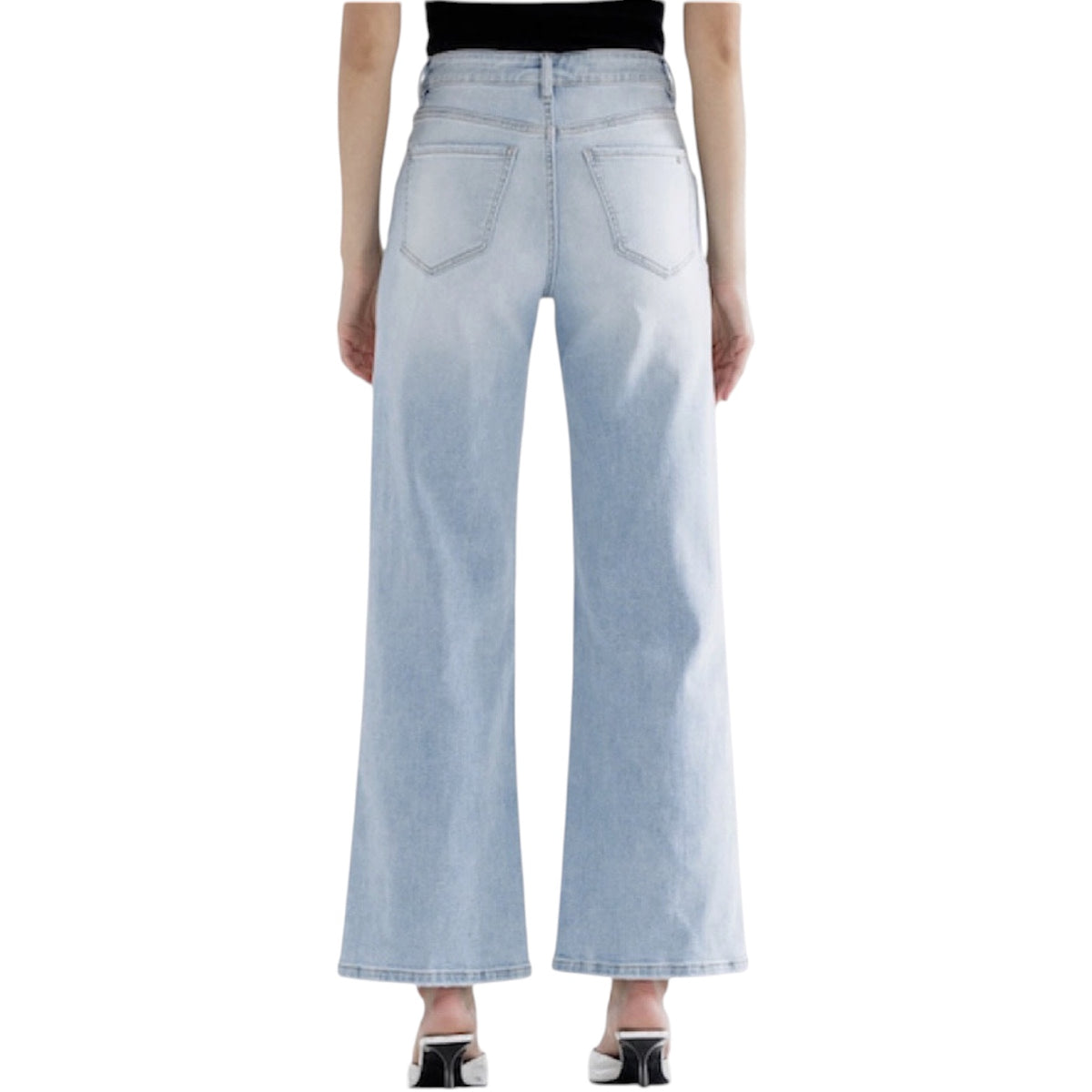 MICA MDP-W3223-A Acai Blue Super High Rise Wide Leg w/ Knee Slit