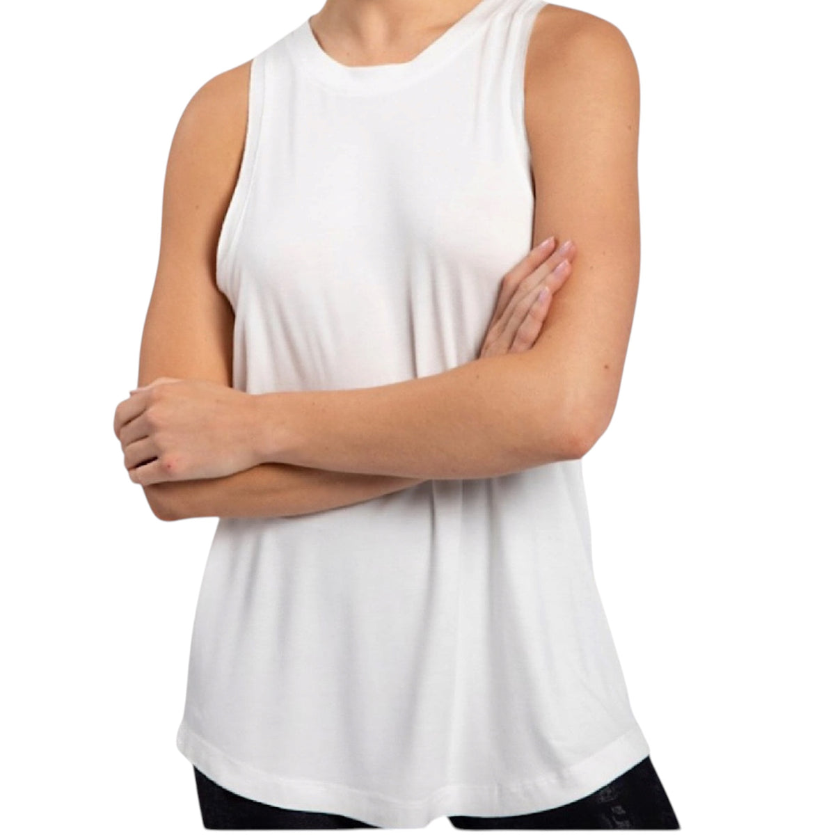 White Raw Edge Flow Tank
