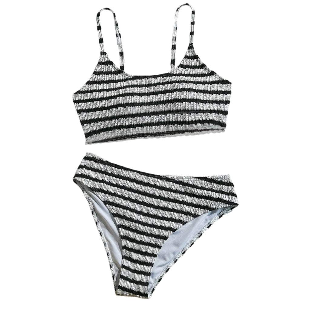 Black/White Striped Tie Bikini