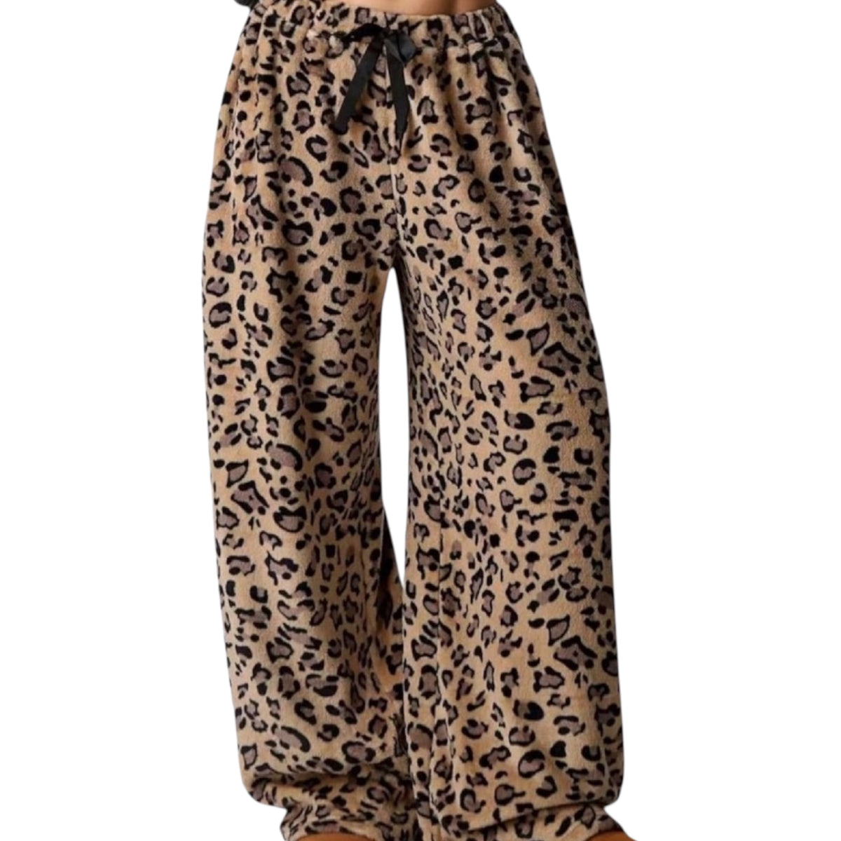 Leopard Print Straight Wide Leg Pant