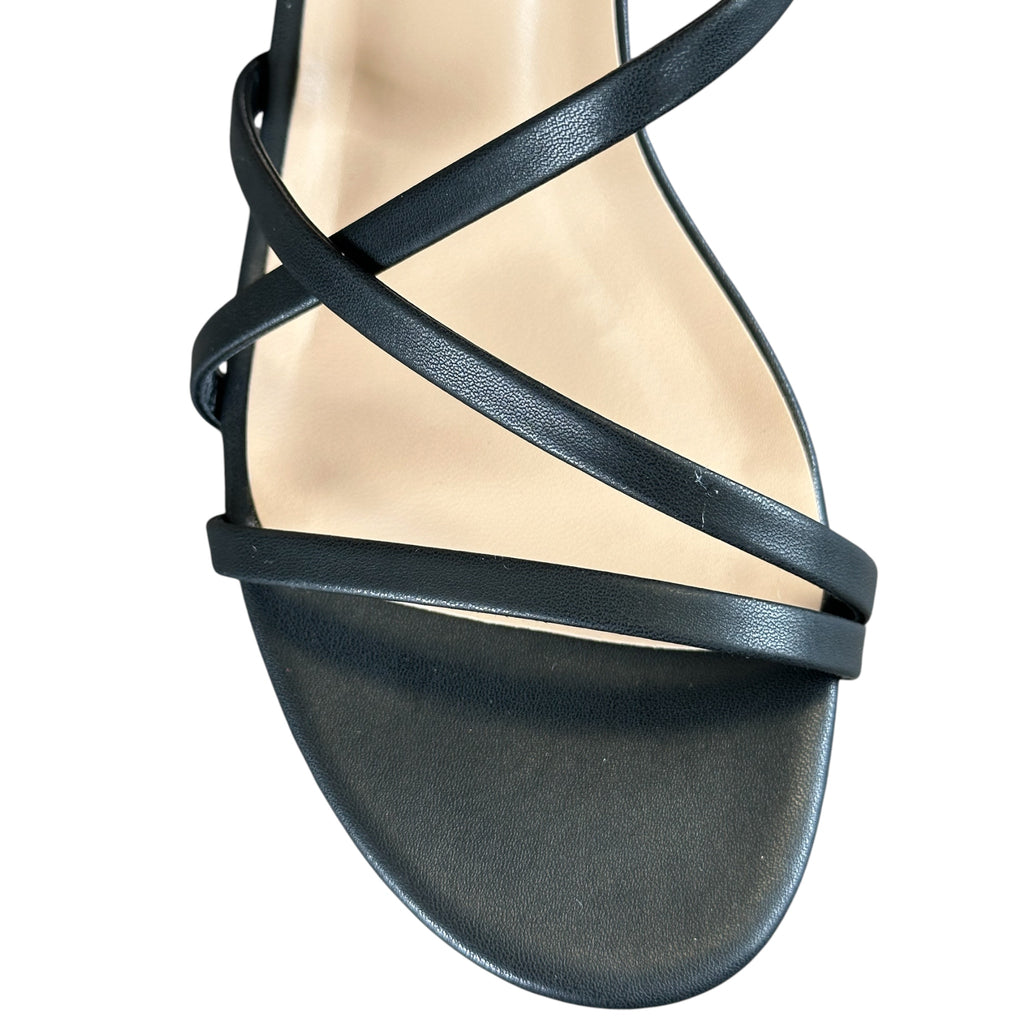 Black Ankle Strap Kitten Heel