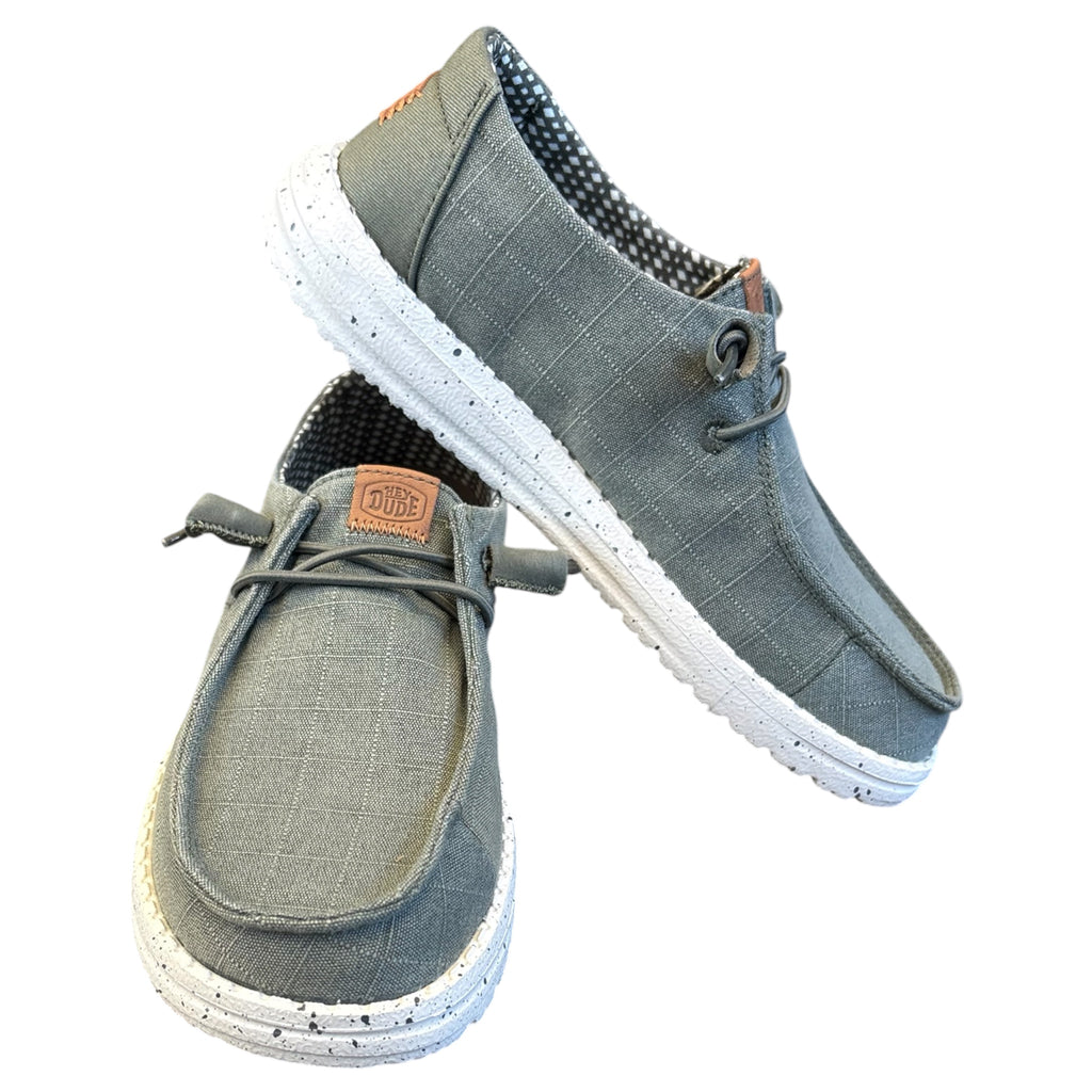 Hey Dude Wendy Chambray Grid Dark Olive