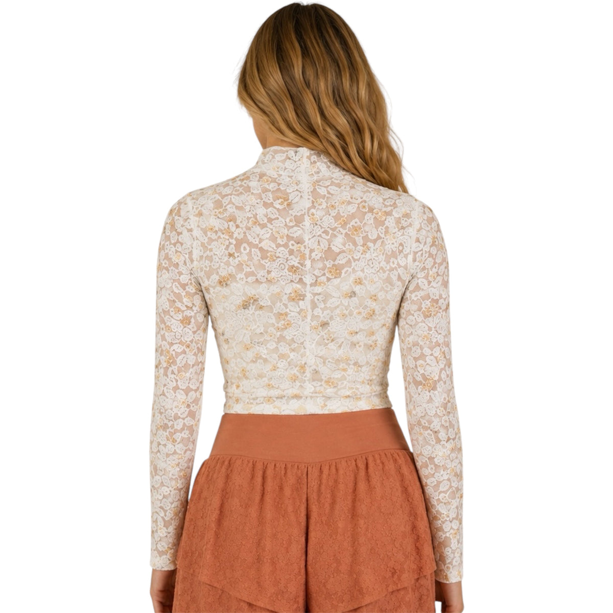 Rose Yellow Mesh Top