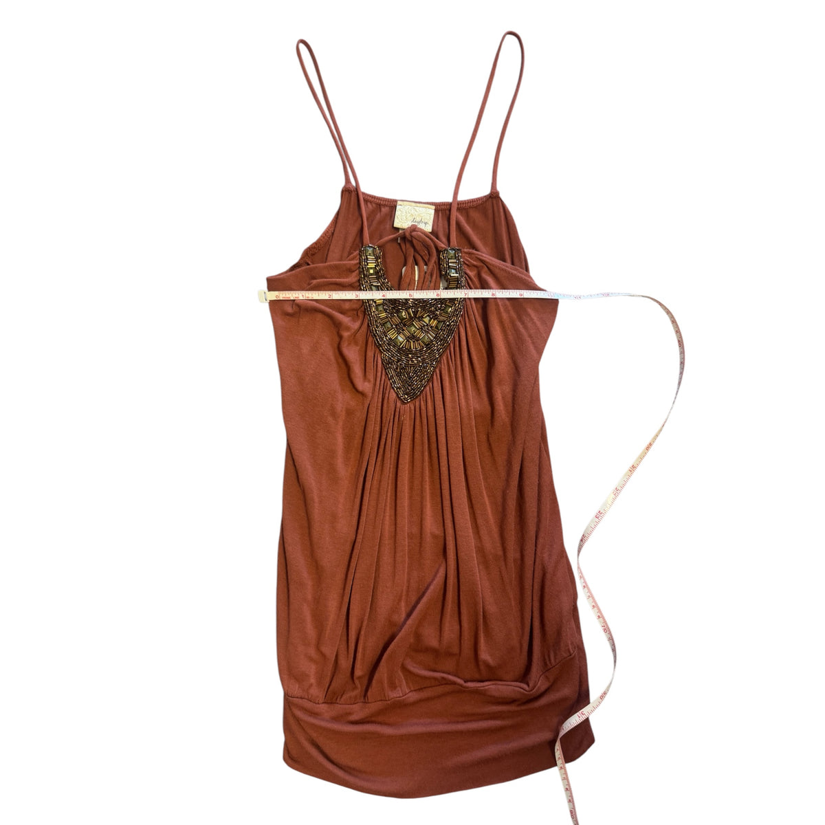 Daytrip Terracotta Sleeveless Beaded Top Size Small - RF