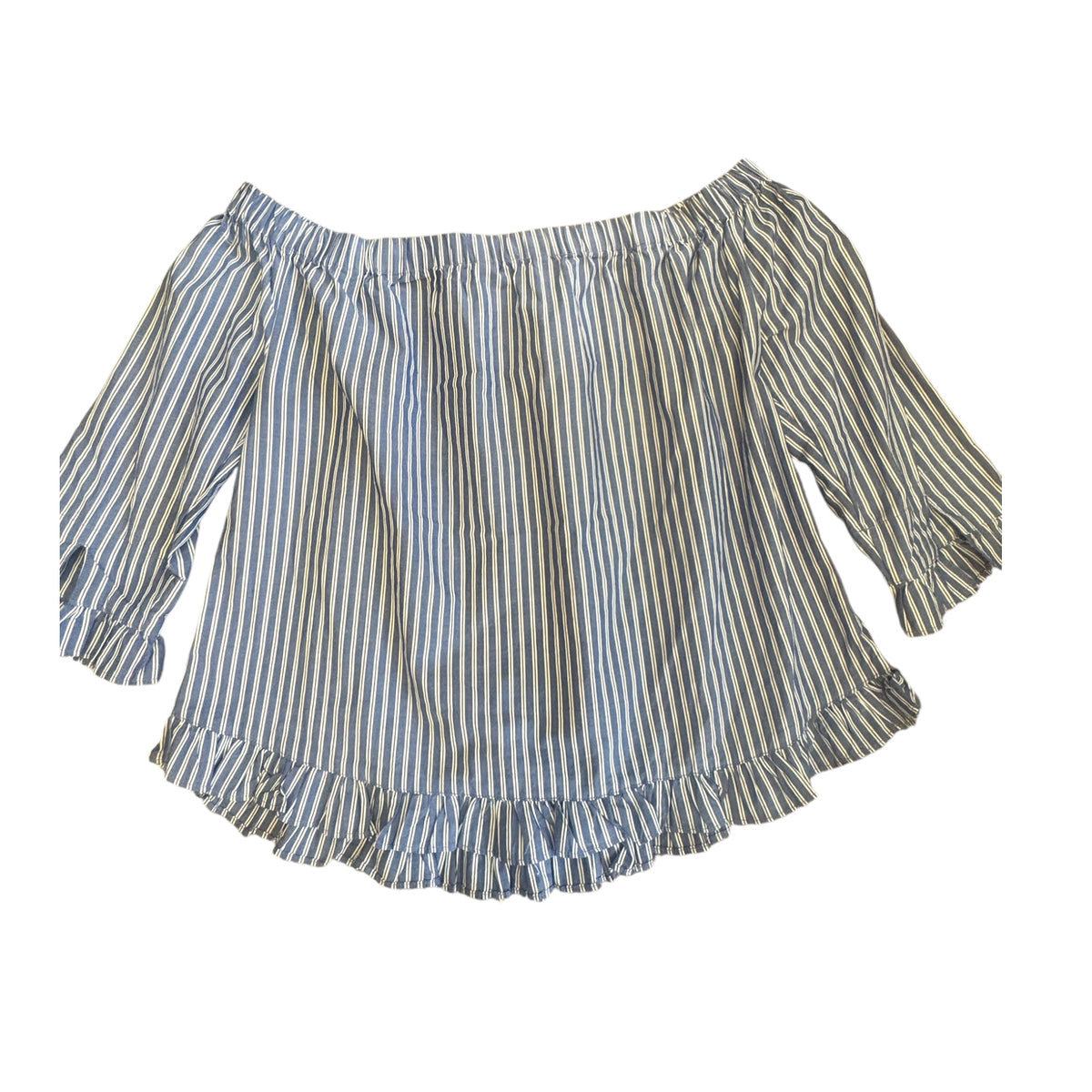 Velvet Heart Blue & White Stripe Top Size Small - RF