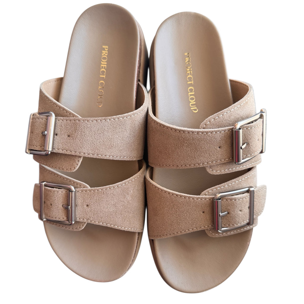 Project Cloud Sophie Taupe Suede Sandal