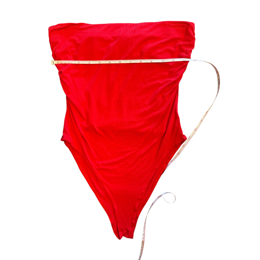 Red Strapless Bodysuit Size Medium-RF