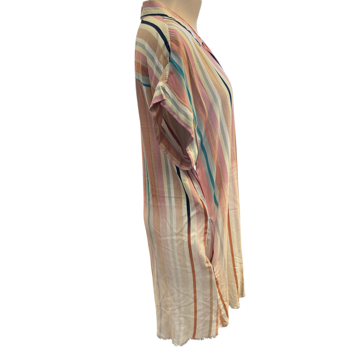 Umgee Multi-Colored Striped Shirt Dress Size S - RF
