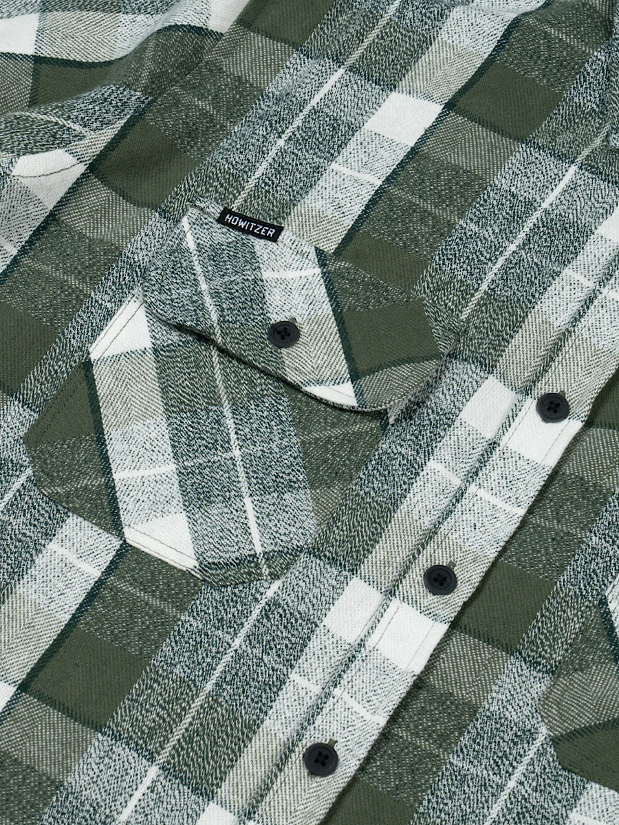 Gorge L/S Flannel -Olive Cream
