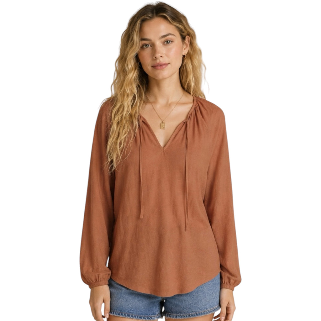 Z Supply Niki Slub Top Vintage Brown