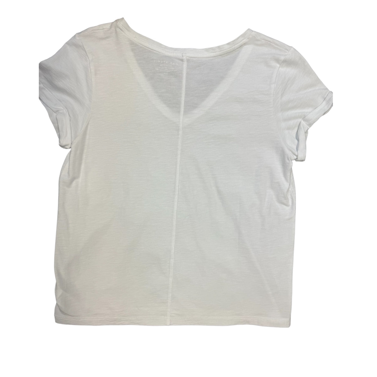 Max Studio White V-Neck T-Shirt Size Small/Petite - RF