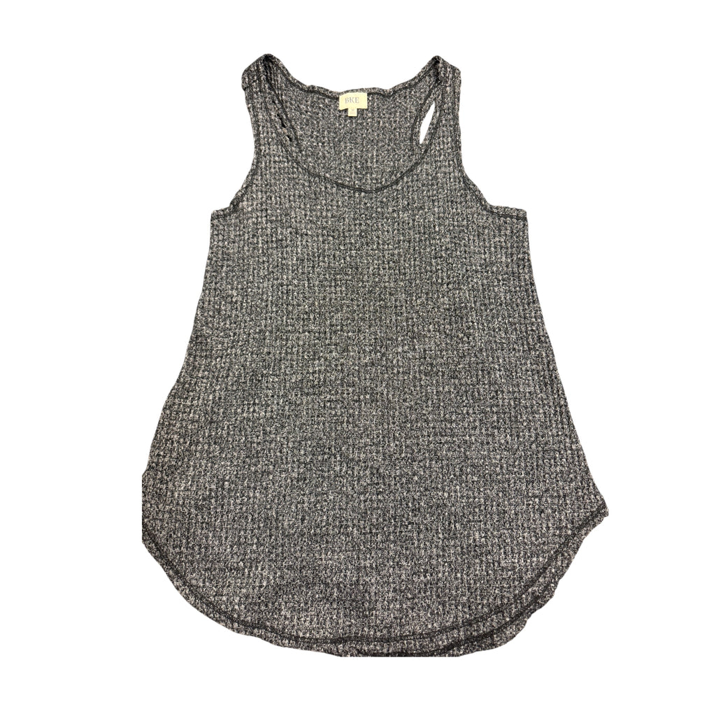 BKE Black Mineral Wash Raw Hem Tank Top Size M-RF