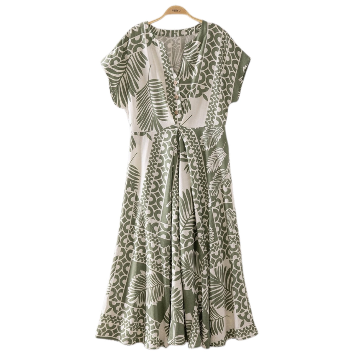 Very J Tropical Print Midi Dress