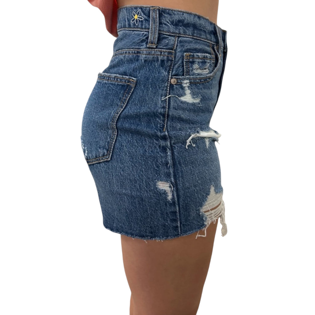 Of Luck High Rise Distressed Short